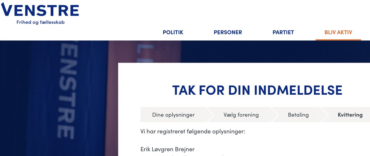 loevgren's tweet image. Hermed en indmeldelse i Venstre. Lige pludselig blev Venstre mere spændende igen... #dkpol