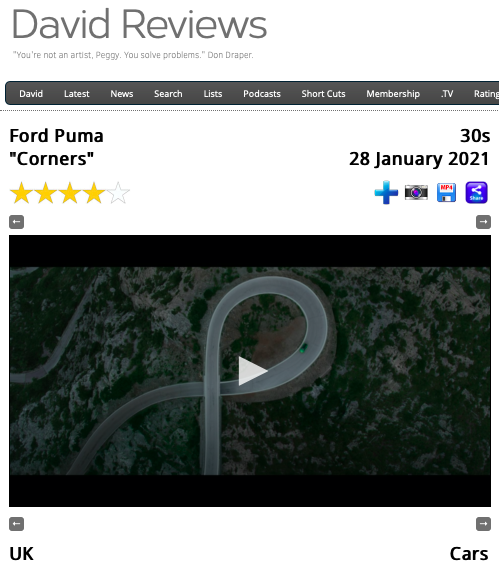 ⭐️⭐️⭐️⭐️ from <a href="/MrDavidReviews/">David Reviews</a> for Steve Cope’s latest film for Ford Puma ST ⚡️

#Drive #Car #Ford #FordCar #FordPuma #FordPuma2020 #FordPumaST #Shoot #LocationShoot #CovidShoot #CovidSafe #Road #ReadsCorners
