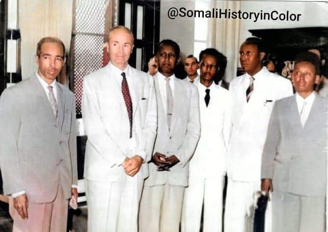 FikrAlJabarti's tweet photo. Somali President Adan Abdulle Osman and Somali delegates in Rome, Italy. 

#SomaliHistoryInColor

Credit to Saed Aman https://t.co/hzc0xOPWuj