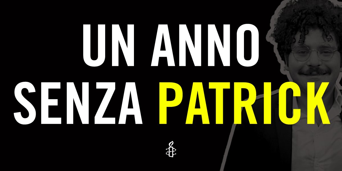 amnestyitalia's tweet photo. Una sofferenza che sembra non finire mai. Oggi inizia il secondo anno di detenzione di Patrick: con lui, ancora più forte, entrerà nel secondo anno la campagna per chiedere la sua scarcerazione #freepatrickzaki #UnAnnoSenzaPatrick https://t.co/HwjK6Kg18u