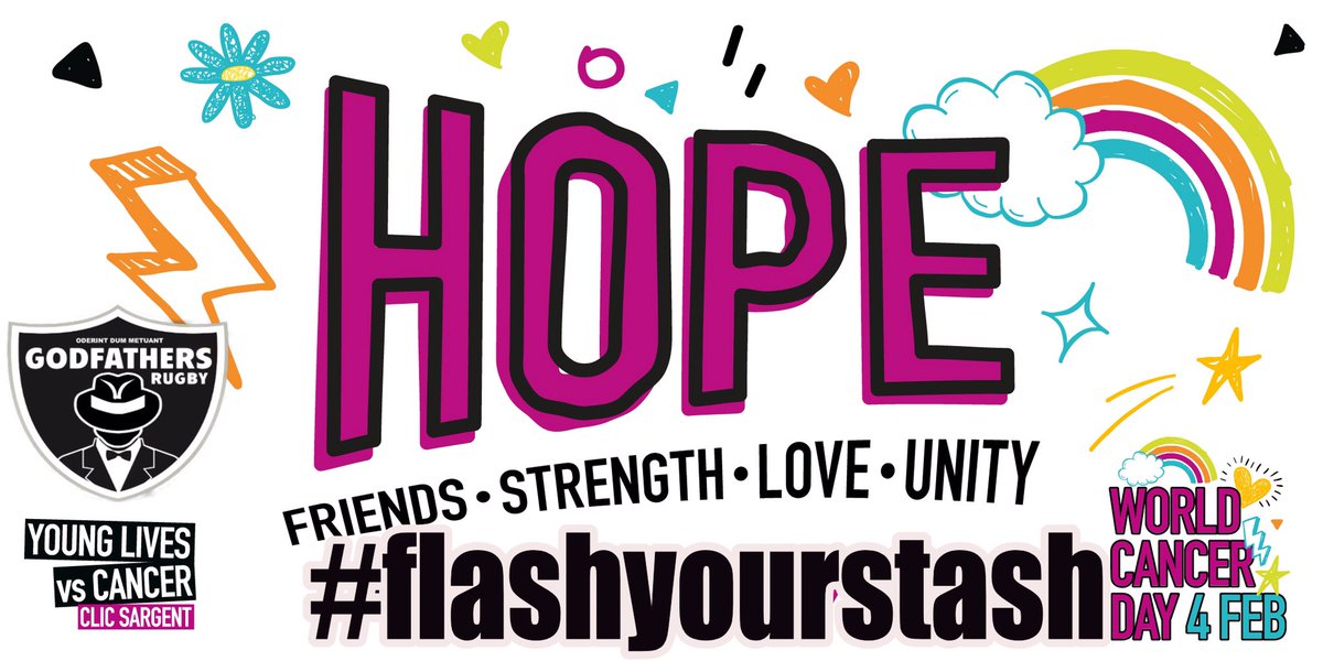 godfathersrugby's tweet photo. 💕 Funding for @CLIC_Sargent work supporting kids with cancer has fallen 60% because of #COVID19          So #flashyourstash to help. Just post a pic of you in sports kit, then Donate £6!(or what you can) at https://t.co/uxGJzoiaWX Tag us and  nominate 3 pals 🙏💕🏉🙌 https://t.co/iiZhix4O58