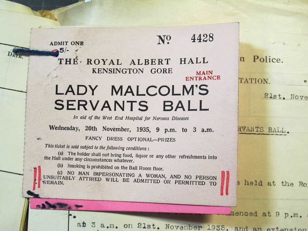 Lady Malcolm’s Servants Balls began in the 1920s (a rare social opportunity for servants in London), quickly becoming a great success and moving to increasingly larger venues, even including the  @RoyalAlbertHall. The events became controversial, attracting the gay scene. (1/3)