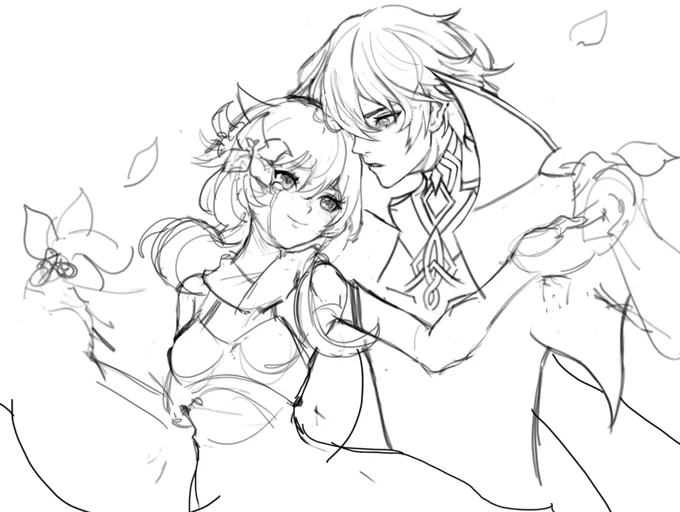 here's a wip of some dainslumi ?

gonna delete this later cause i hate how messy my sketches are 