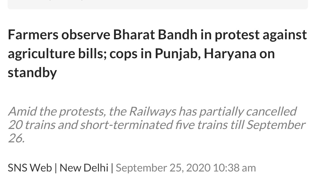 25 Sept 2020 This is when the protests escalated to the Bharat Band level for the first time. Since then the Govt has held talks with the farmer associations for 11 times till 21st of January over the concerns, maintaining a channel of communication throughout.