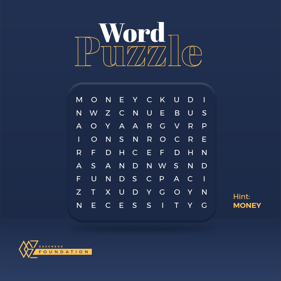 Ogz Foundation Let S See If You Re Well Acquainted With Money Reply With The Words You Find Ogzfoundation Trivia Thursdaytrivia Puzzle T Co U7j6drhjsw