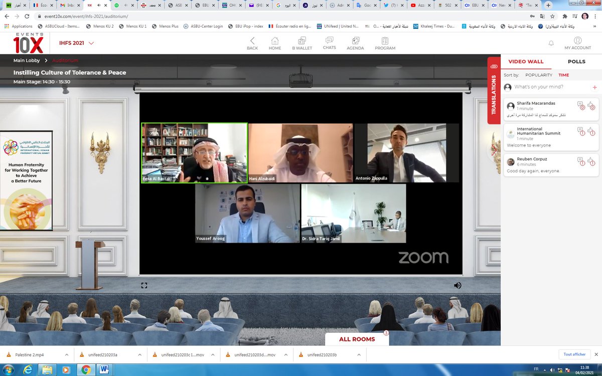 الدكتور عيسى البستكي رئيس جامعة دبي يتحدث الآن هذا الصباح في المنتدى العالمي الافتراضي للأخوة الانسانية