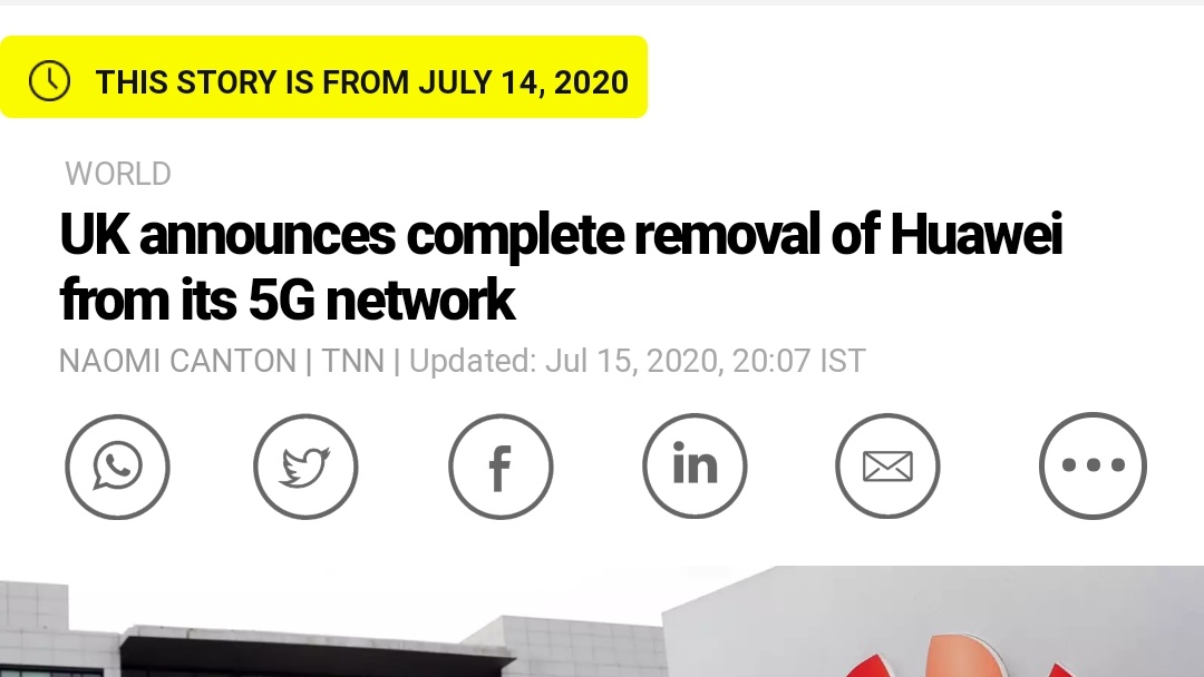 14 July 2020UK announced to stop the procurement of Huawei and ZTE by end of the year and to remove the installed parts by 2027. Since Huawei is one of the most advanced and economical 5G company, it is tough for countries to part ways, by UK went ahead with it.