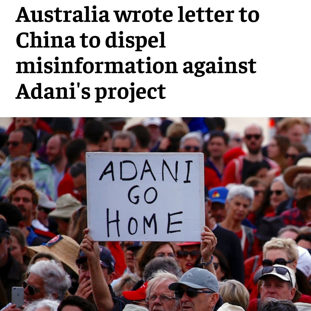 The Chinese have their proxies in Australia running the organisation @/StopAdani who works day and night running propaganda campaigns against Adani since many years now. The Chinese has been putting so much hindrance in Adani projects that the Aussie govt had to write a letter.