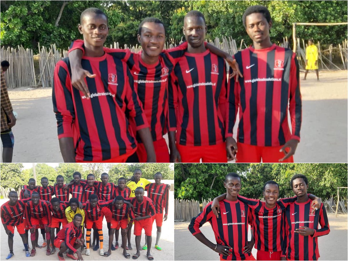 Omdat <a href="/SportGambia/">Gambia Sport</a> niet mag afreizen naar #Gambia worden daar nu tenues verdeeld door de plaatselijke vertegenwoordiger. Zoals hier een prachtige nieuwe outfit voor "Saranbelly United" uit Sifoe. De tenues zijn geschonken door onze top-ondersteuner <a href="/OJCROSMALEN/">OJC ROSMALEN</a>.  DANKJEWEL OJC.