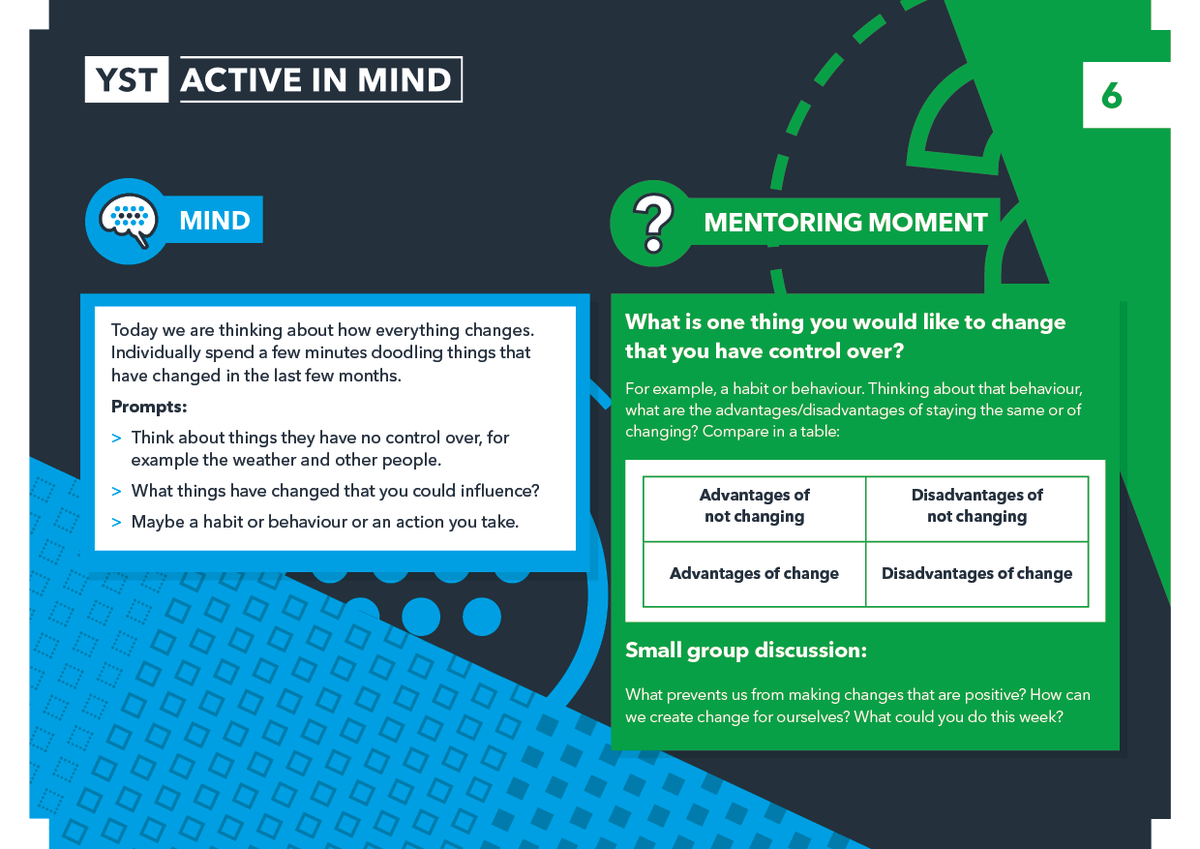 YouthSportTrust's tweet photo. The past year has seen change like never before, which can be really difficult to process. Considering what can and cannot be controlled may help. Try this #ActiveInMind activity which is all about making positive changes this #ChildrensMentalHealthWeek https://t.co/mJpwNfPRz3 https://t.co/nE8hIJ8NoI