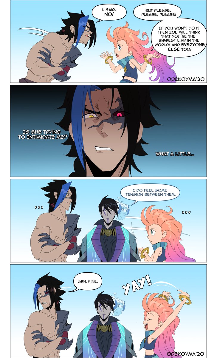 Part 2 (?)

Part 1: https://t.co/a5gDtYDRp4

Youe likes will decide if i will contiue this lil story with a part 3 that is a final one and the biggest one. 

Support me on Patreon: https://t.co/jzx3RmR43E

#LeagueofLegends #Zoe #Kayn #Aphelios #ArtofLegends 