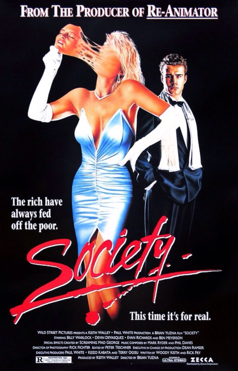 35. SOCIETY (1989)One of the more bizarre entries on this thread. SOCIETY is a ridiculous but fun horror comedy about the class divide. Its message is unsubtle and it’s not exactly the best film about it, but it’s so over the top that it’s fun.  #Horror365