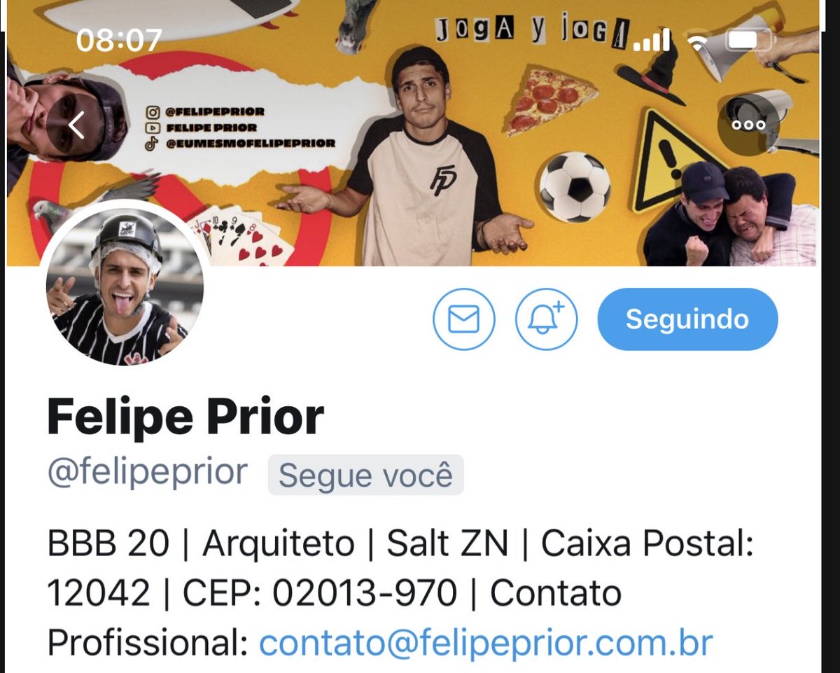 SylviaOliveir20's tweet photo. #GENTEEE ... Mega Feliz 😀 o follow veio ! O MAGO me seguiu Y seguiu @felipeprior !! Pessoal mega obrigada pela força . Obrigada #Prior 😊😊🥰🥰 https://t.co/KmfJUZvs5s