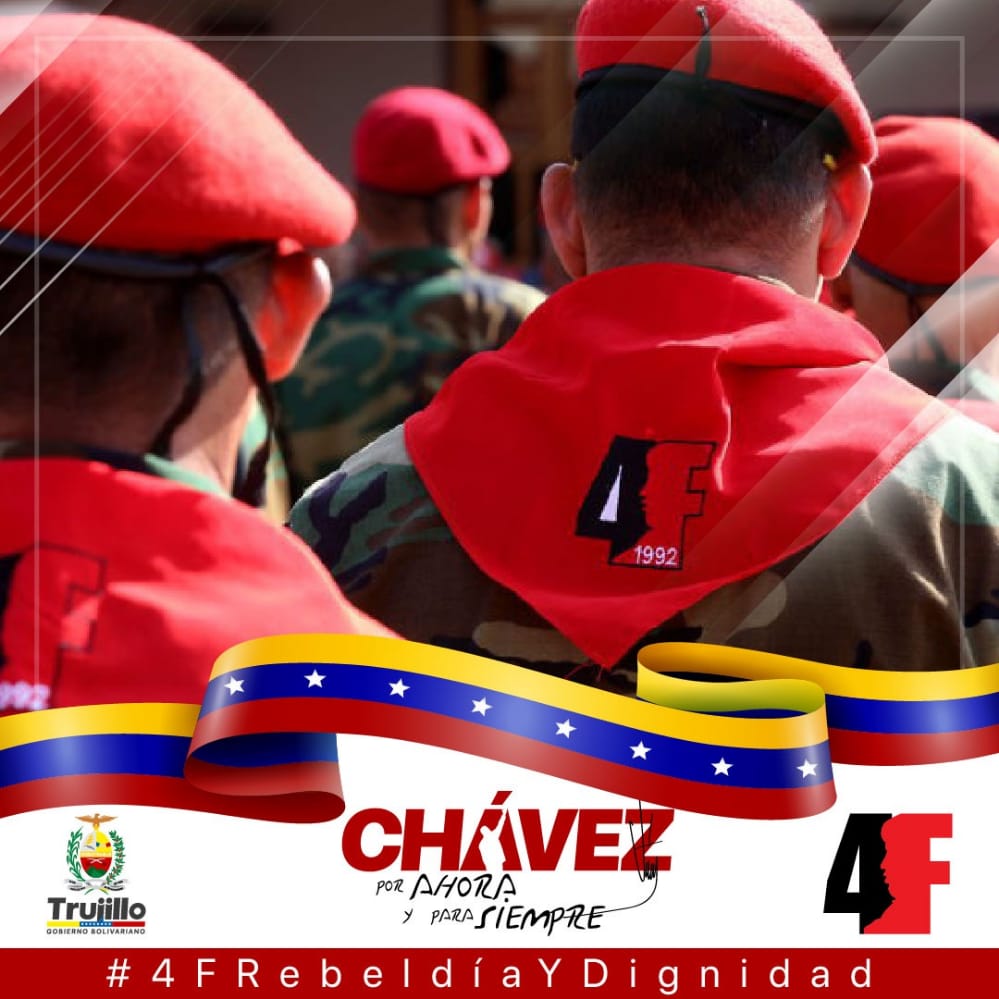 29 años del amanecer de la esperanza, de la gesta del #4FRebeldíaYDignidad. El pueblo venezolano mantiene en sus corazones el legado del Comandante Chávez, ejemplo de dignidad, de espíritu bolivariano y de profundo amor por la Patria.