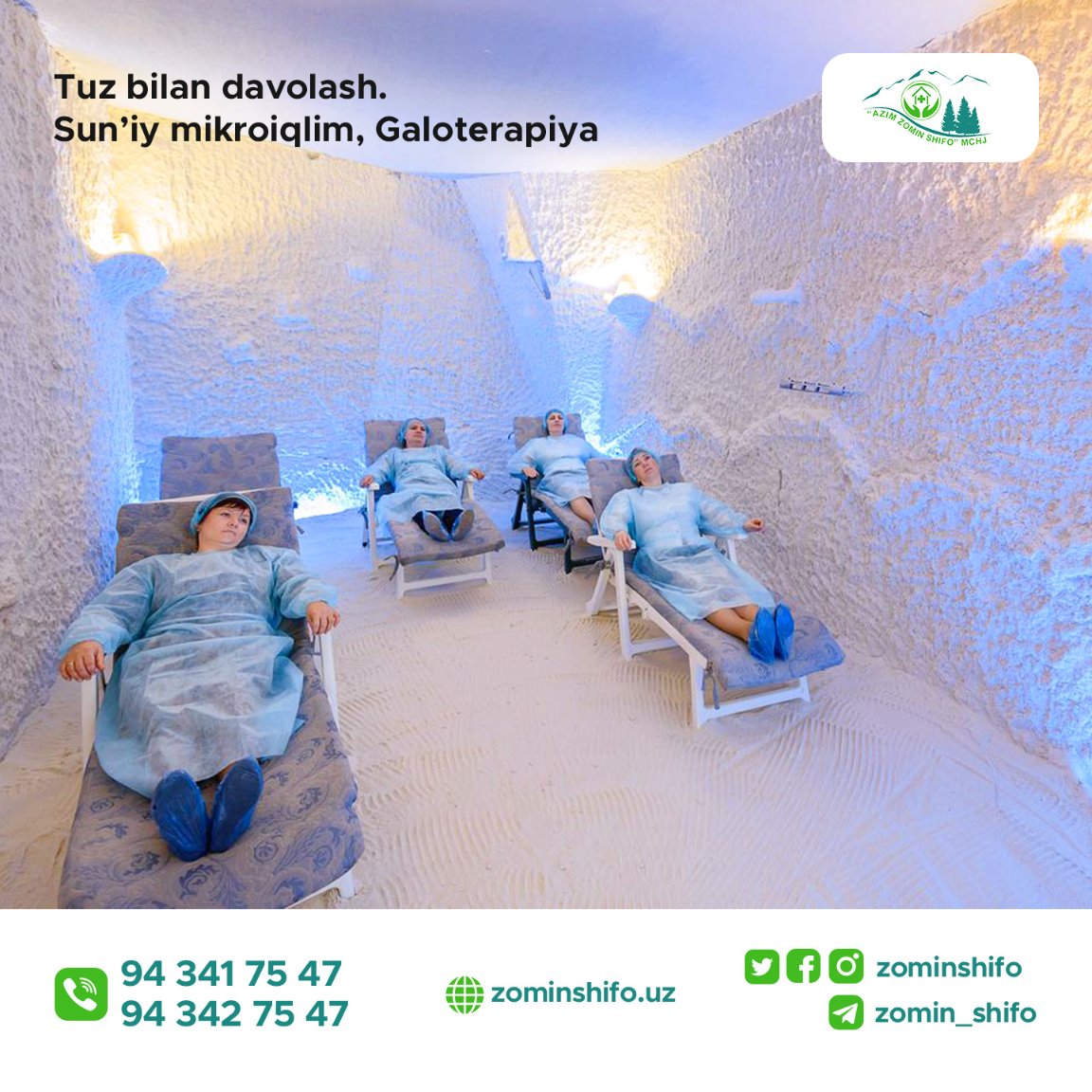 🧬Ринит, ринофарингит, трахеит, бронхит, сурункали бронхит, бронхиал астма, сурункали обструктив бронхит ва бошқа кўплаб нафас йўллари касалликларини айнан галотерапияда даволаш мумкин.

P.S. Расм визуал тасаввурни шакллантириш мақсадида интернетдан олинди, бизда бундан яхшироқ )