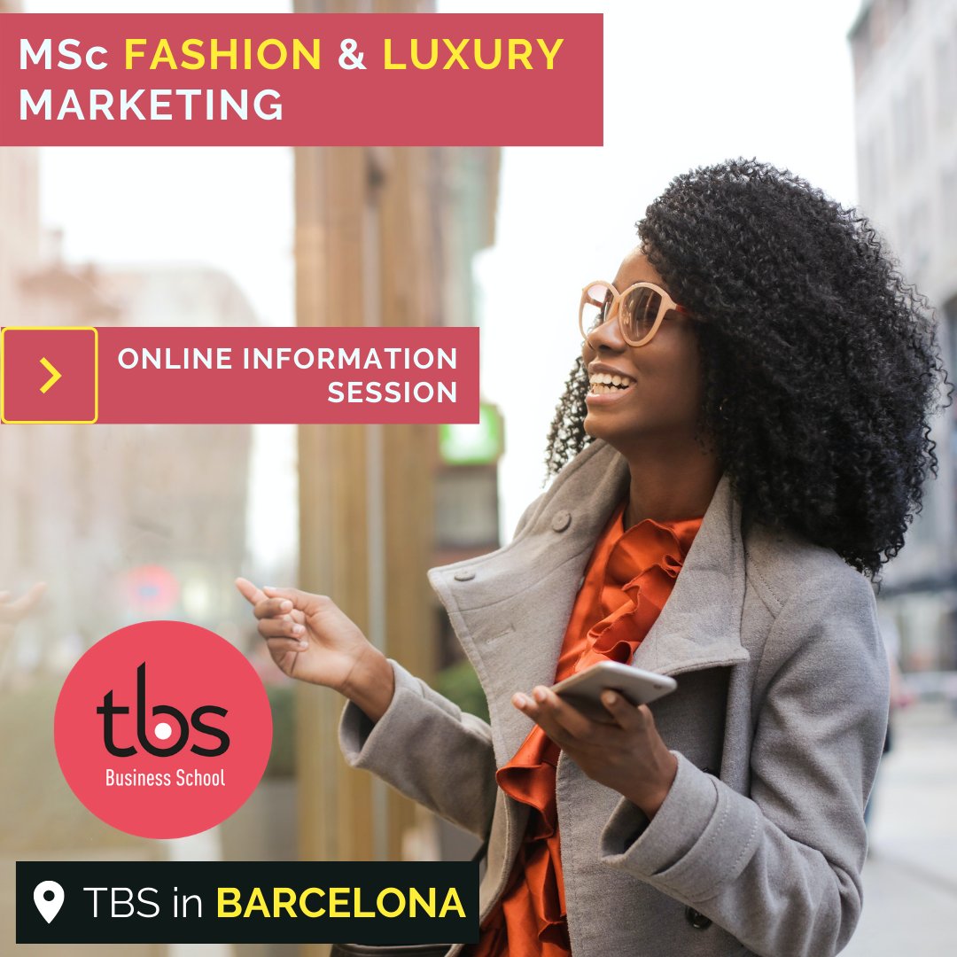 IntlStudentsHub's tweet image. Your future starts now! 🎓

Participate in the live session and discover the MSc Fashion &amp;amp; Luxury Marketing of TBS in Barcelona.

⏰ February, 11th at 4pm (CET) 

Learn more and sign up: bit.ly/3oNZLaT

#TBSBarcelona #MscPrograms