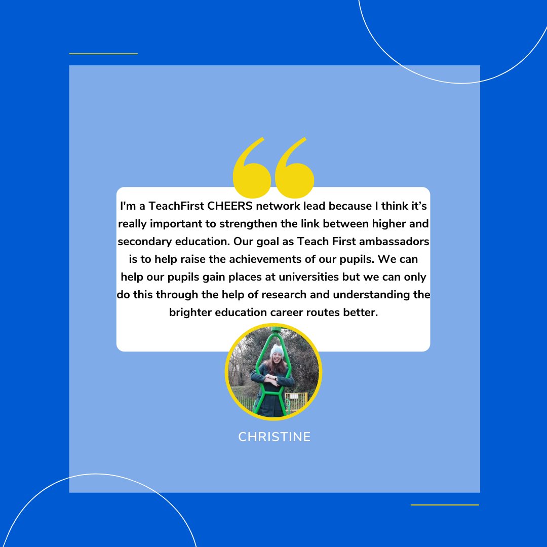 Happy Friday!! We'll be introducing our final network leads today, starting off with Christine! Christine is a 2017 ambassador who teaches secondary Maths in Nottingham...  #networks #schools #university #HE #outreach <a href="/TeachFirst/">Teach First</a> <a href="/TF_Ambassadors/">Teach First Ambassadors</a>