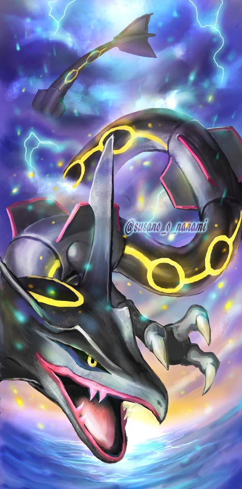 Twitter 上的 すさノお イラストとゲームとポケモン 一目見たときからずっと好きでその魅力を一人でも多くの人に知って欲しいから常日ごろから秘めてた想いを爆発させてめちゃくちゃ長いハッシュタグにのせて自分の推し ポケモンを紹介しちゃおう Rayquaza Pokemon
