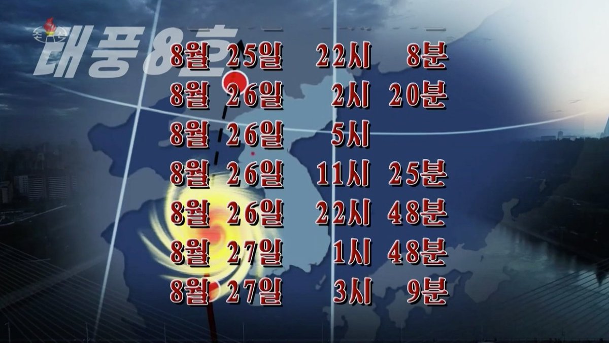 (2/11)-It focused on all his politburo, military and other meetings, showing the dates (very busy) -Lots of focus on typhoons and reconstruction (long list of all the hourly weather briefings Kim was getting for typhoons 8, 9, and 10)(note: taking off masks at train entrance)