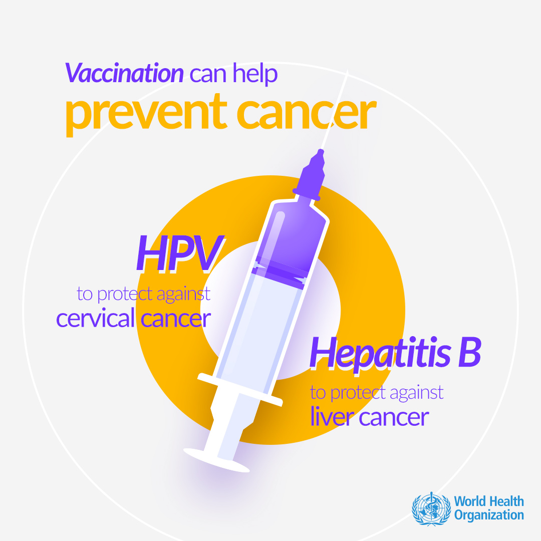  #VaccinesWork to help prevent  #cancer: Human papillomavirus (HPV) vaccination to protect against cervical cancer Hepatitis B vaccination to protect against liver cancer  http://bit.ly/39Mpg7X  #WorldCancerDay  