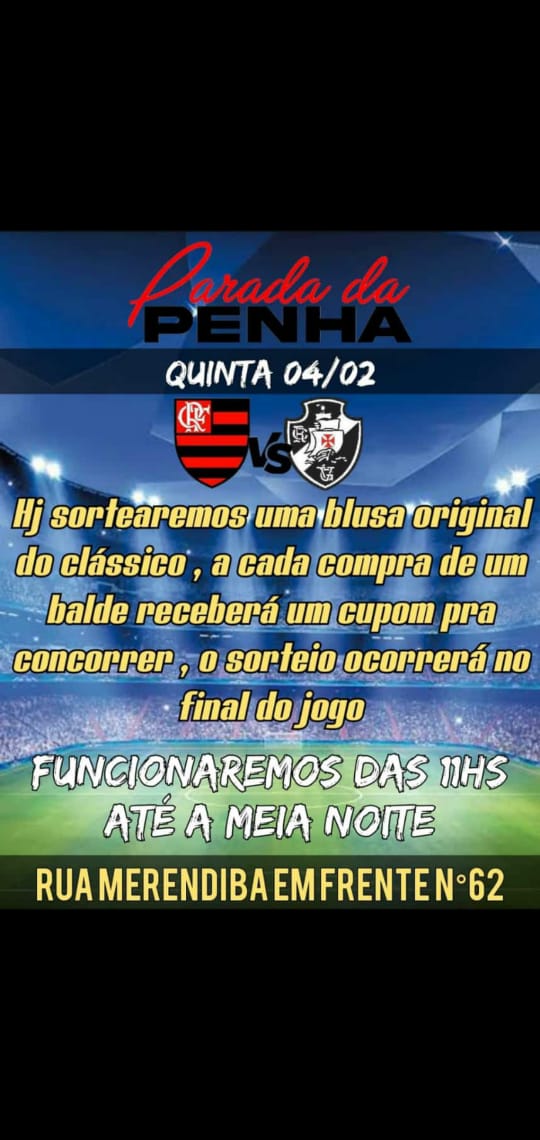 mirantedapenha's tweet photo. Hj sortearemos uma camisa original do clássico , a cada balde de cerveja vc ganha um cupom pra concorrer , teremos as duas blusas a disposição do vencedor caso ele seja Flamenguista ou Vascaino , vai ficar fora dessa ?
*#VemProParada* 🤭🤭🤭 https://t.co/36gh0RqaDL