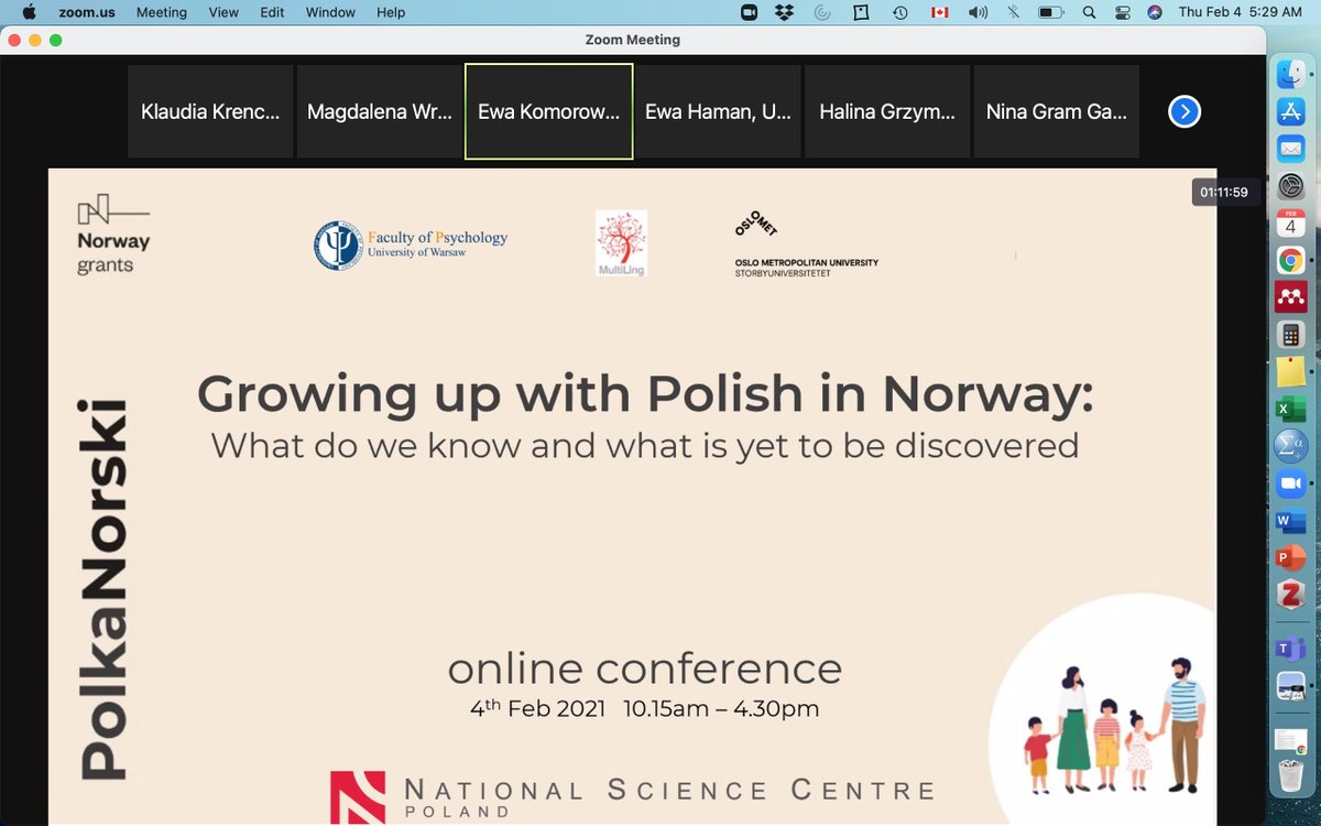 A rewarding start to my day learning about the PolkaNorski project, which will investigate the development of language skills in Polish-Norwegian multilingual children and their monolingual peers in Poland and Norway! Very excited to follow the results from this project!