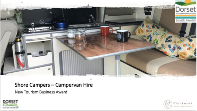DorsetTourAwds's tweet photo. Congratulations @ShoreCampers, winners of the Silver award in the New Tourism Business category, sponsored by @VisitDorset #DorsetTA https://t.co/m2a2jma8lL