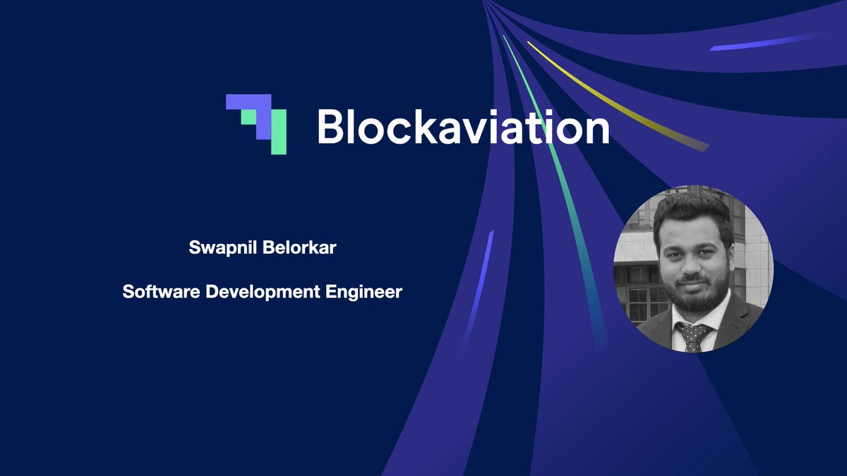 Blockaviation's tweet image. Excited to announce Swapnil Belorkar as the newest team member joining @Blockaviation as Software Development Engineer.

Swapnil has a wealth of experience in Networks and Data Transfer and we are delighted to have his expertise in the team.