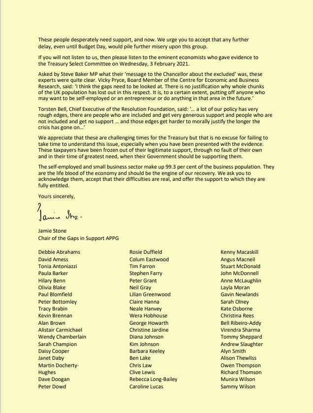 MPs of the <a href="/APPGGapsSupport/">APPG Gaps in Covid-19 Financial Support</a>, led by <a href="/Jamie4North/">Jamie Stone MP</a>, have worked with <a href="/seeleyharris/">Rebecca Seeley Harris</a> to rebut <a href="/RishiSunak/">Rishi Sunak</a>'s recent statements.  Thank you to all those who put their names to this rebuttal - let's get the #DISS and #TIGS moving forward to help all those who still need support.
