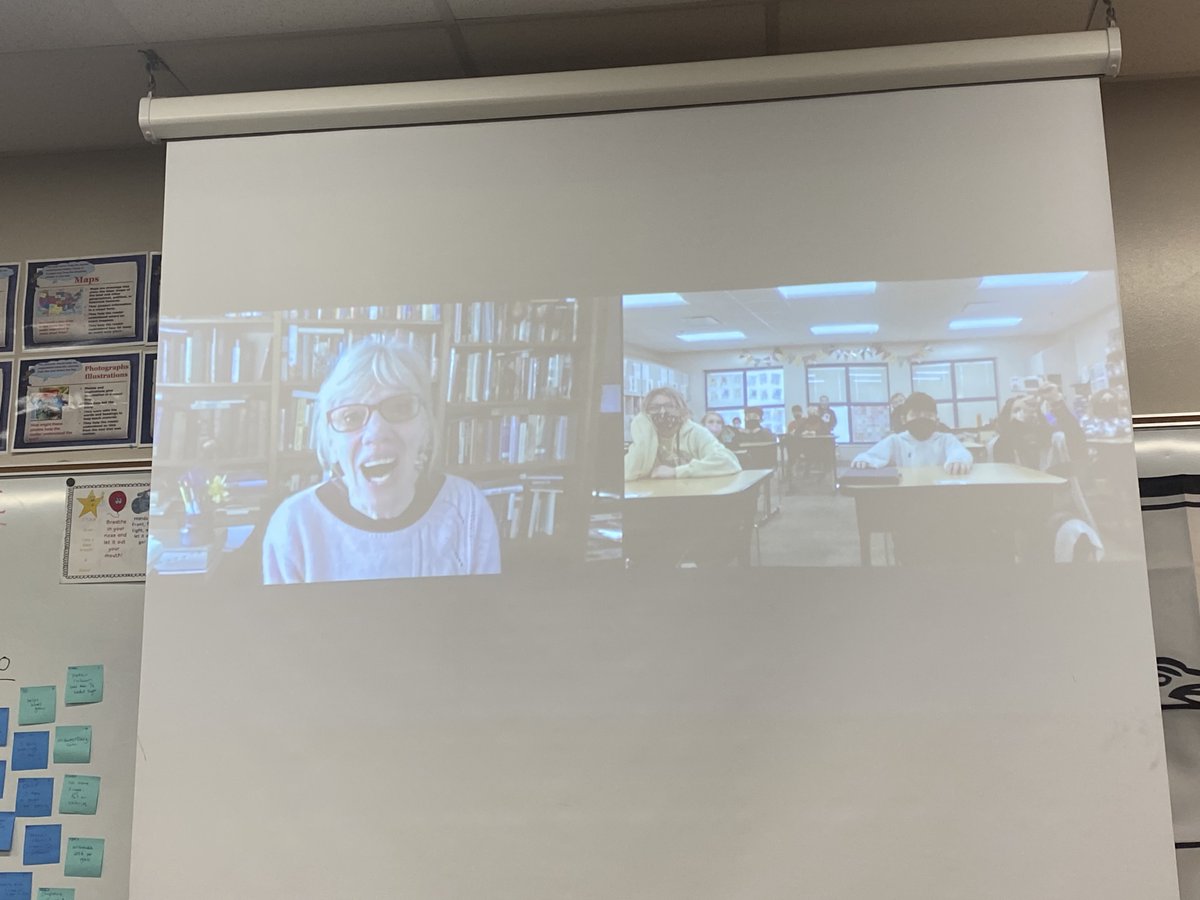 We are still celebrating #worldreadaloudday2021! Thanks <a href="/springstubb/">Tricia Springstubb</a> for Zooming with <a href="/HDHawks/">Hazel Dell Hawks</a> a day later since your schedule was full! <a href="/NobSchools/">Noblesville Schools</a>