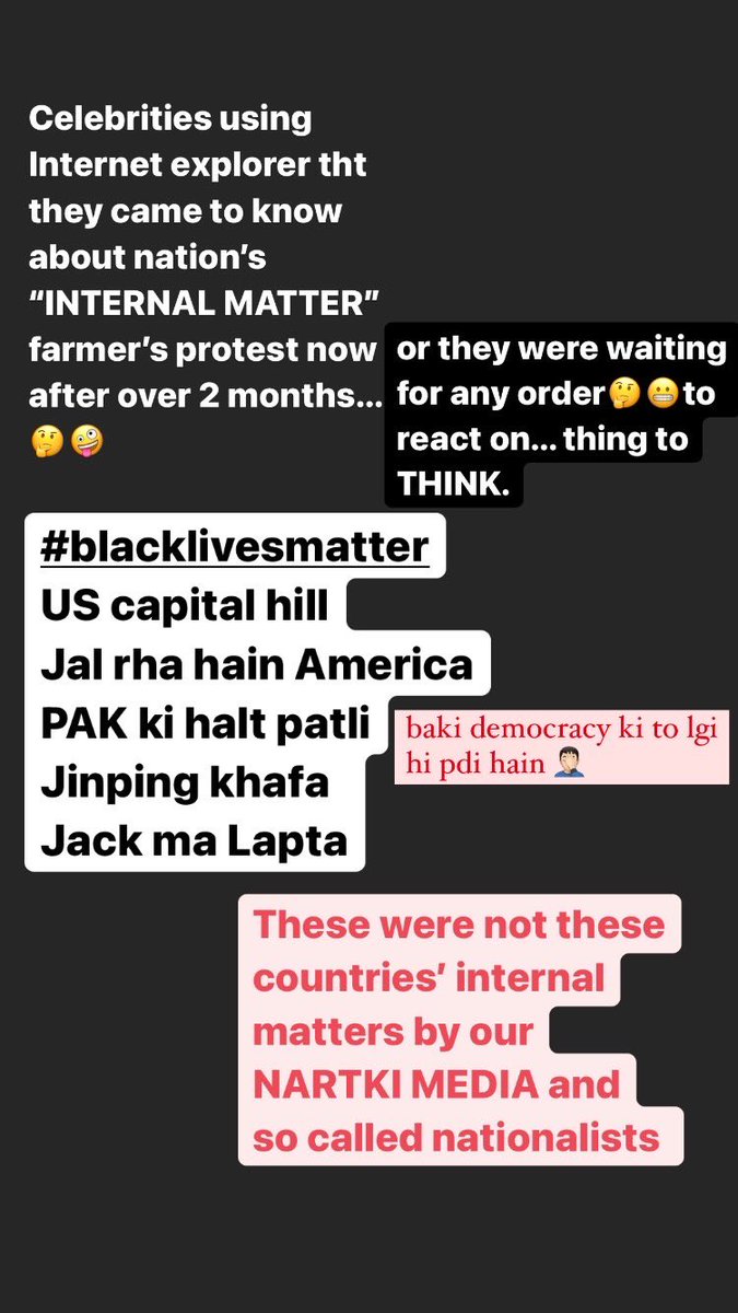 rsn7698's tweet photo. Truth speakers @sandeep25a forced to step back&amp; some brainless morons spitting only hate like @KanganaTeam are hyped by bhakts shame on you folks..#WorldSupportsIndianFarmers duniya ko b anti-national bol de ye log 

#TooMuchDemocracy #FarmersProstest #IndianFarmersHumanRights https://t.co/LtW1nc5o7O