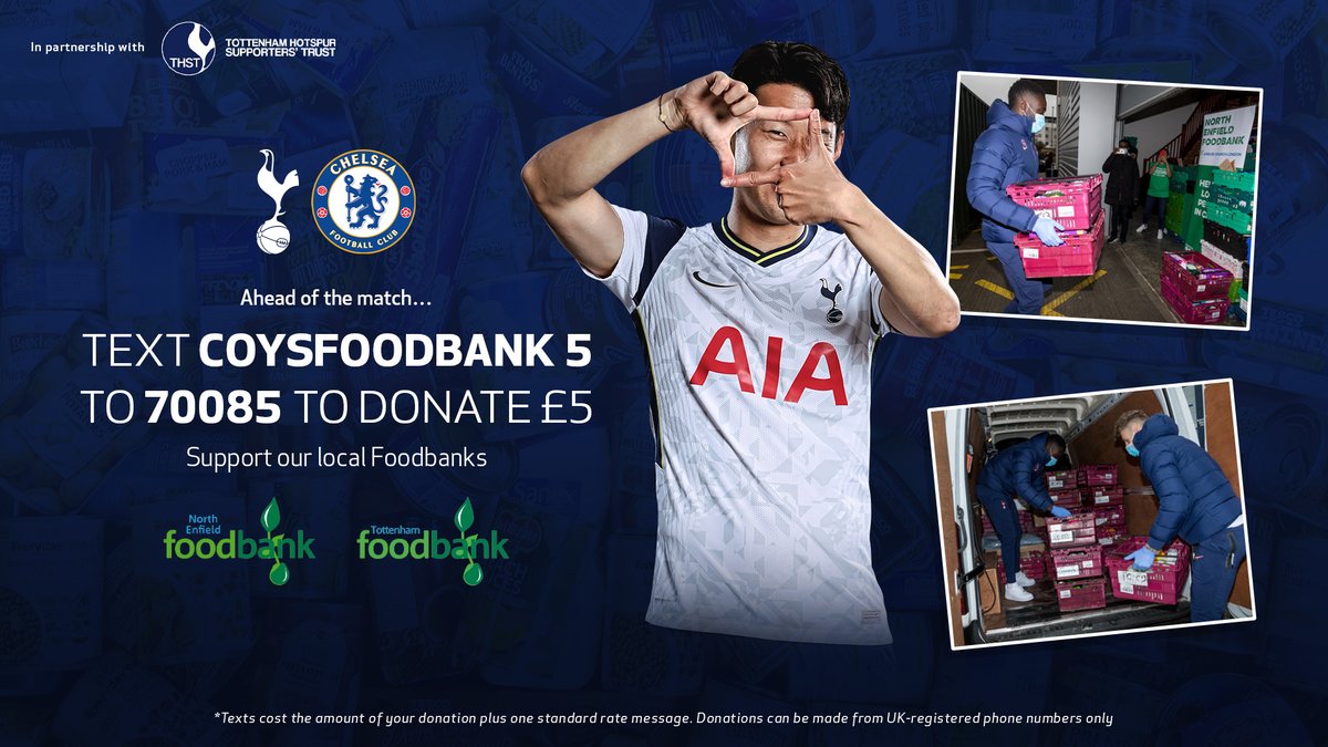Help support our local foodbanks <a href="/FoodbankEnfield/">NorthEnfieldFoodbank</a> and <a href="/TottFoodbank/">Tottenham Foodbank</a> ahead of kick-off.

📱 Text 𝗖𝗢𝗬𝗦𝗙𝗢𝗢𝗗𝗕𝗔𝗡𝗞 𝟱 to 𝟳𝟬𝟬𝟴𝟱 to donate £𝟱.

#KickOffAgainstHunger ⚪️ #COYS