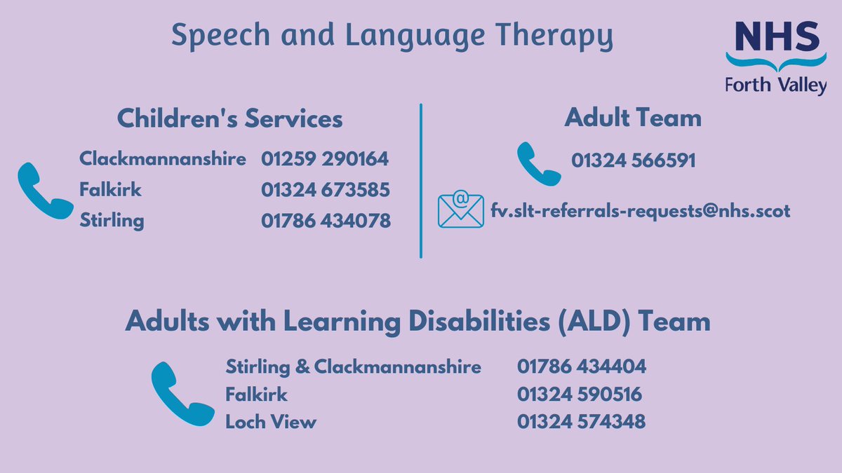 slt_fv's tweet image. The Speech and Language Therapy Service is available to help. If you need to reach us, here's how to get in touch.