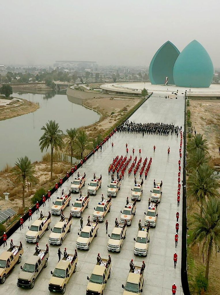 Funeral procession in Baghdad today for 104 Yazidi victims of ISIS’ genocide whose bodies were exhumed and identified. They were all from the same village of Kocho in Sinjar and will be laid to rest there on Saturday.