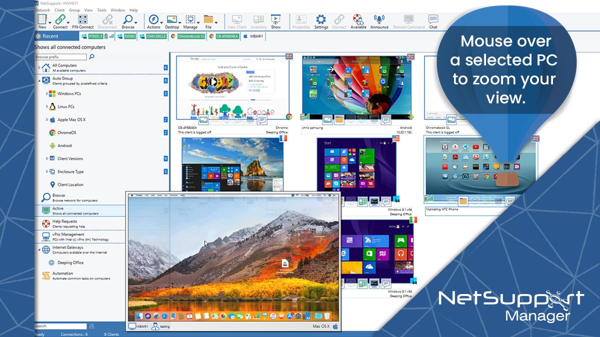 Want a better picture of individual users when #ScreenMonitoring? As part of NetSupport Manager's Thumbnail view, you can simply mouse over a selected PC to zoom in! Find out more about NetSupport Manager's #RemoteControl tools at mvnt.us/m1179425