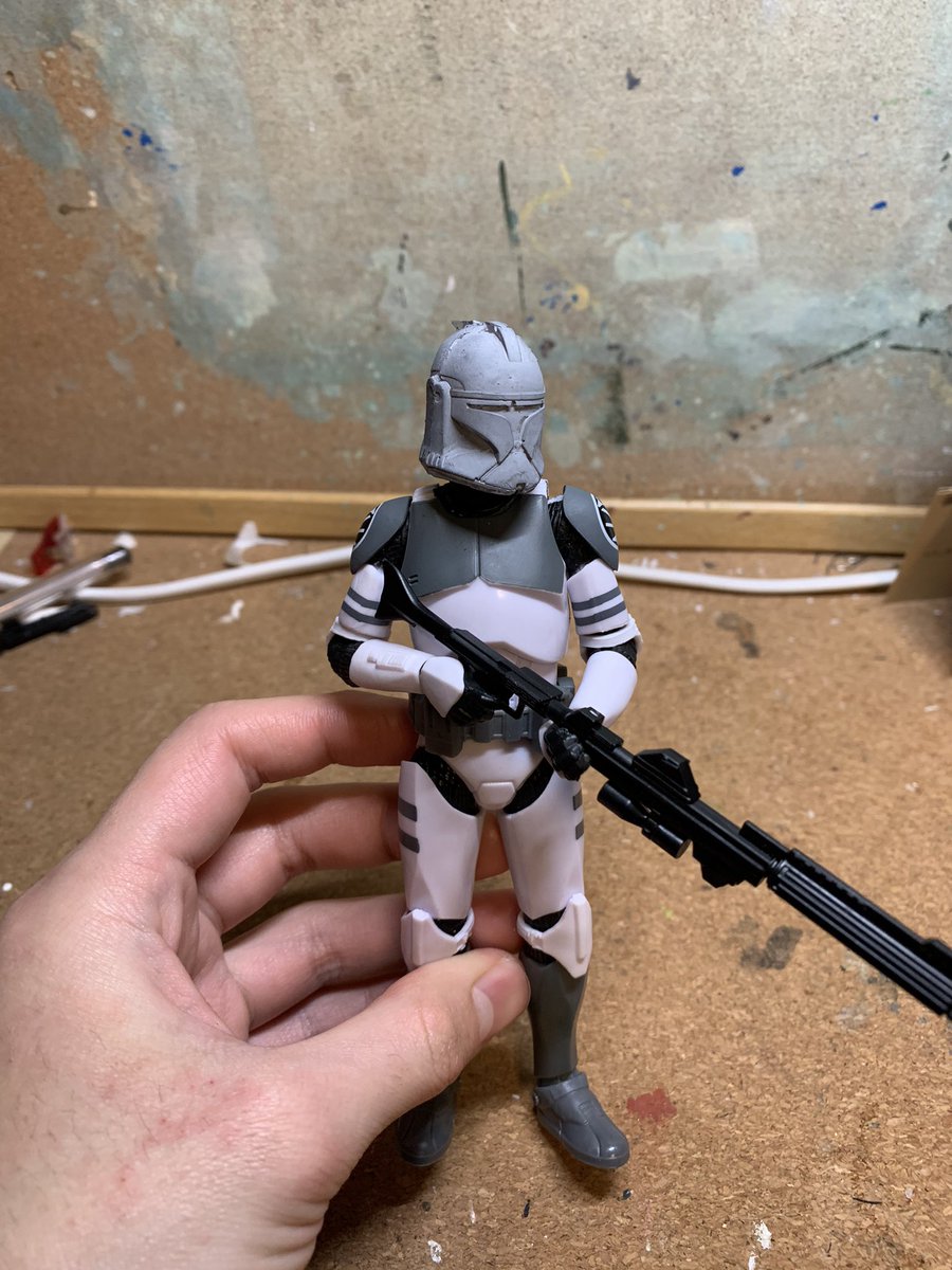 StudioREAL1's tweet image. 被った感じのフェーズ1クローントルーパー
薄いと被った時に破れるので大変でした😇