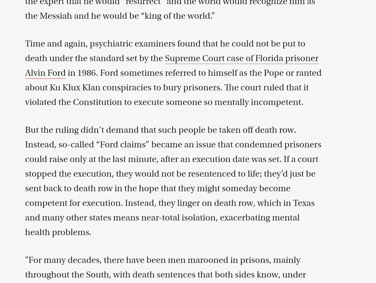 One reason is the "Ford claims" (the kind of appeals prisoners make when they're too mentally ill too execute) don't get a prisoner taken off the row. They only work to avoid an execution, but then the person just goes back to death row until they maybe someday become competent.