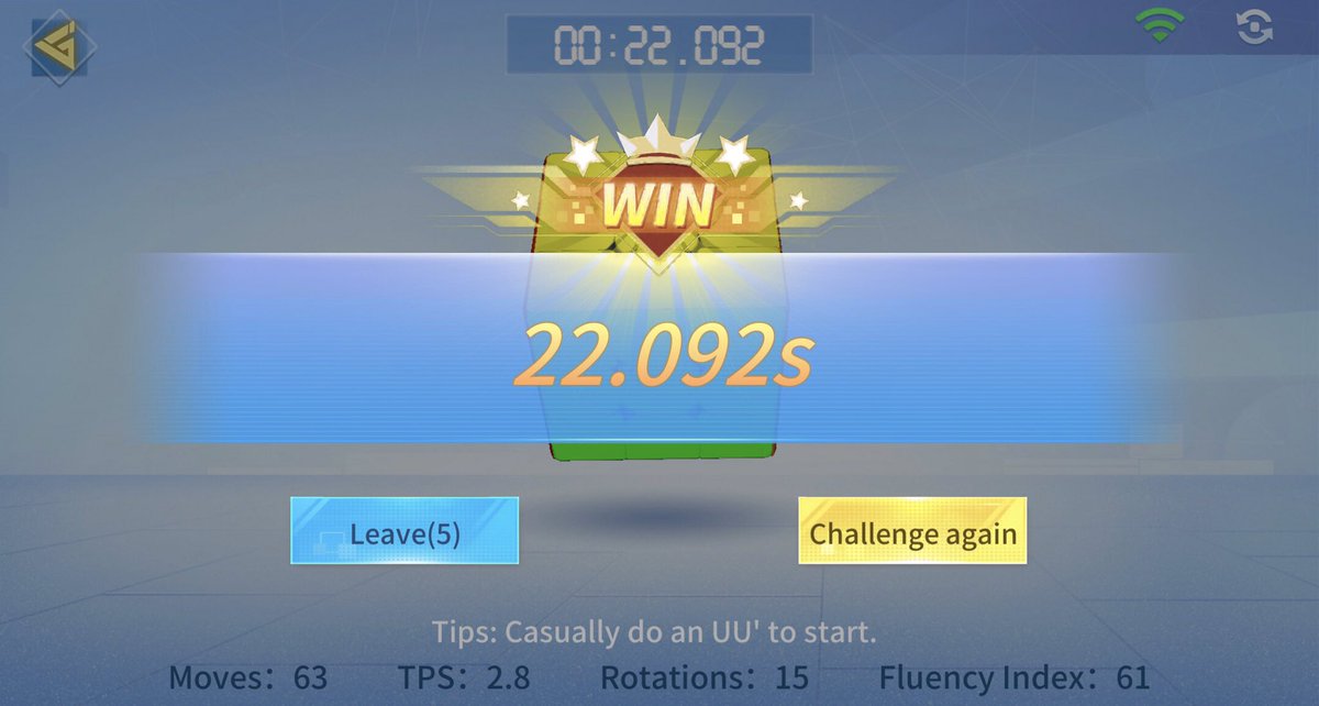 nicho's tweet image. 刷新PB！22秒！好感動😭 #cubing #扭計骰 #魔方 #GAN356i