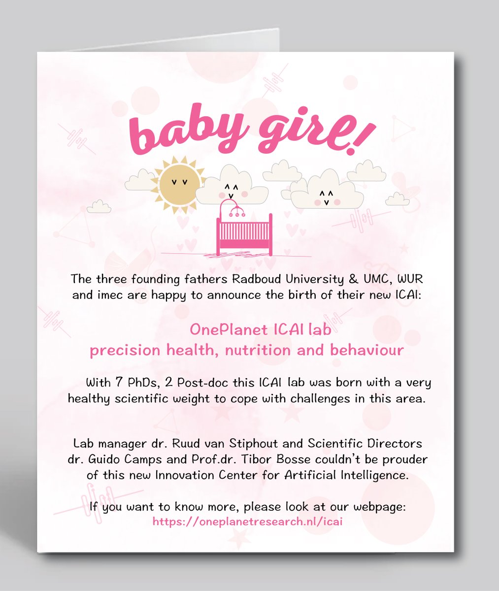 The ICAI Lab - AI for Precision Health, Nutrition &amp; Behaviour was born. Check it out on the website: oneplanetresearch.nl/innovatie/icai…