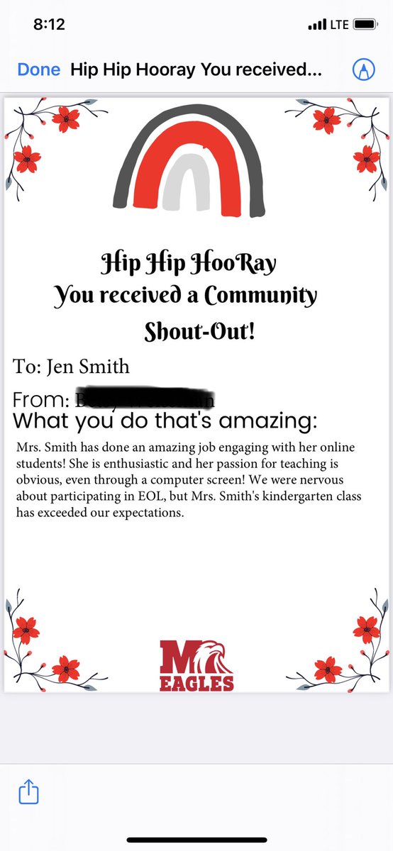 Feeling the love from a students family today. I love hearing that my passion is seen (even through a screen) 😉#ThoughtfulThursday #choosetoshine #mlballstars