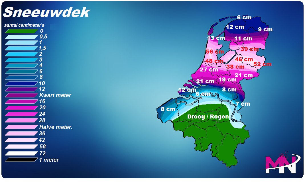 Ik moet wel zeggen, het is één van de hogere verwachtingen. Kans op sneeuw in het noorden neemt met de komst van elk model, steeds verer en verder af. #Sneeuw #ijzel #Weekend #Weer