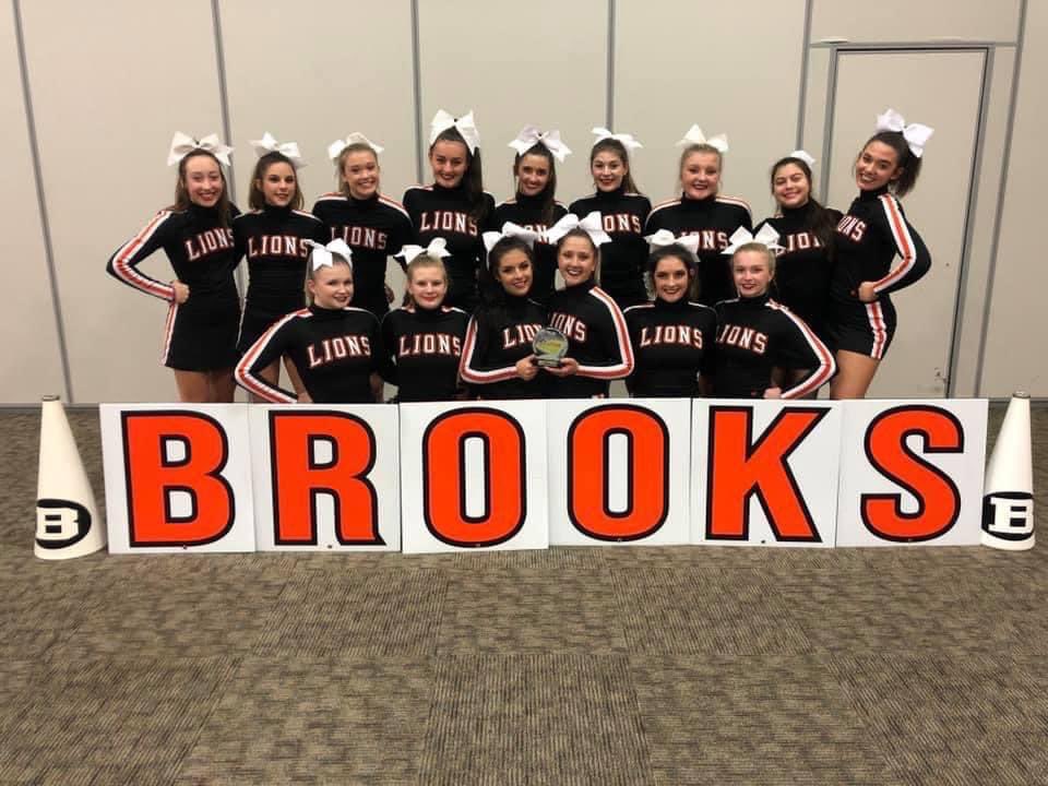 Brooks_LionsFB's tweet photo. Best of Luck to all our cheerleaders today as they compete for the State Championship... prayers for safe travel https://t.co/wL2rhYnIL9