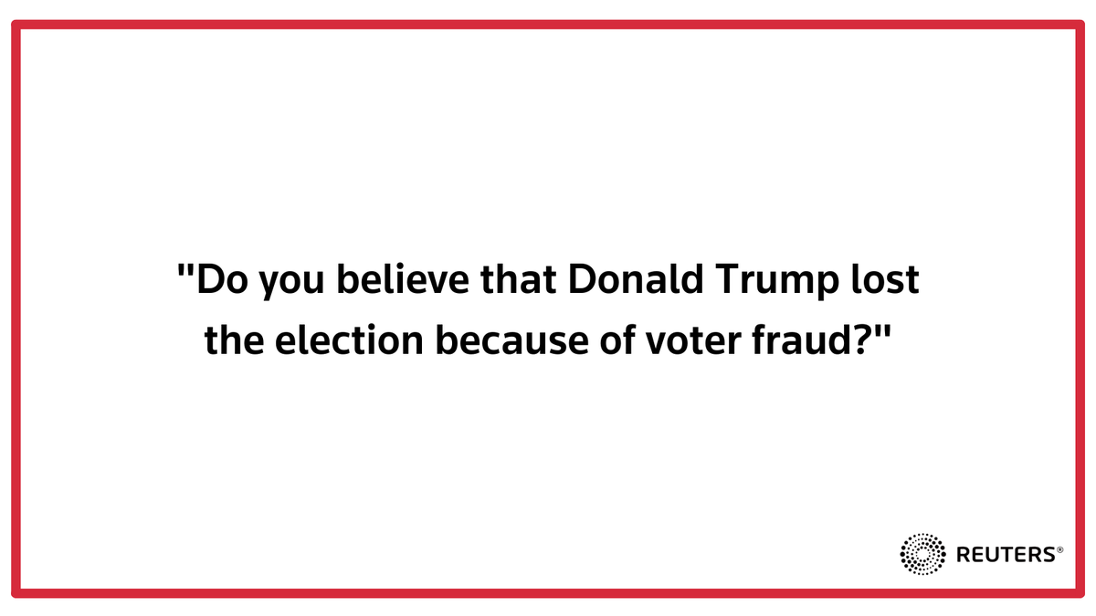 Reuters asked this question to the 147 lawmakers who voted against the certification of Electoral College results 