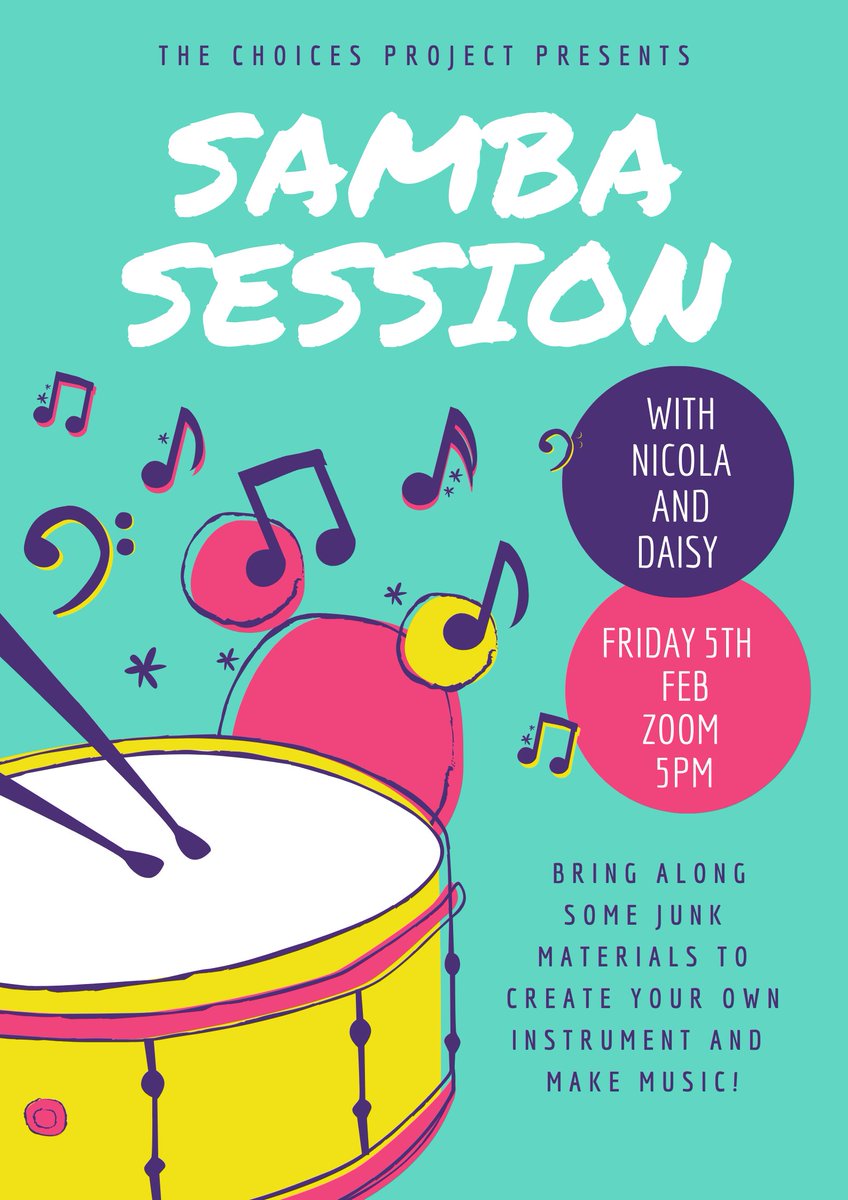 Join us tomorrow at 5pm for our first live music session on Zoom! We promise you'll have lots of fun. Comment below to get involved 🎵🥁