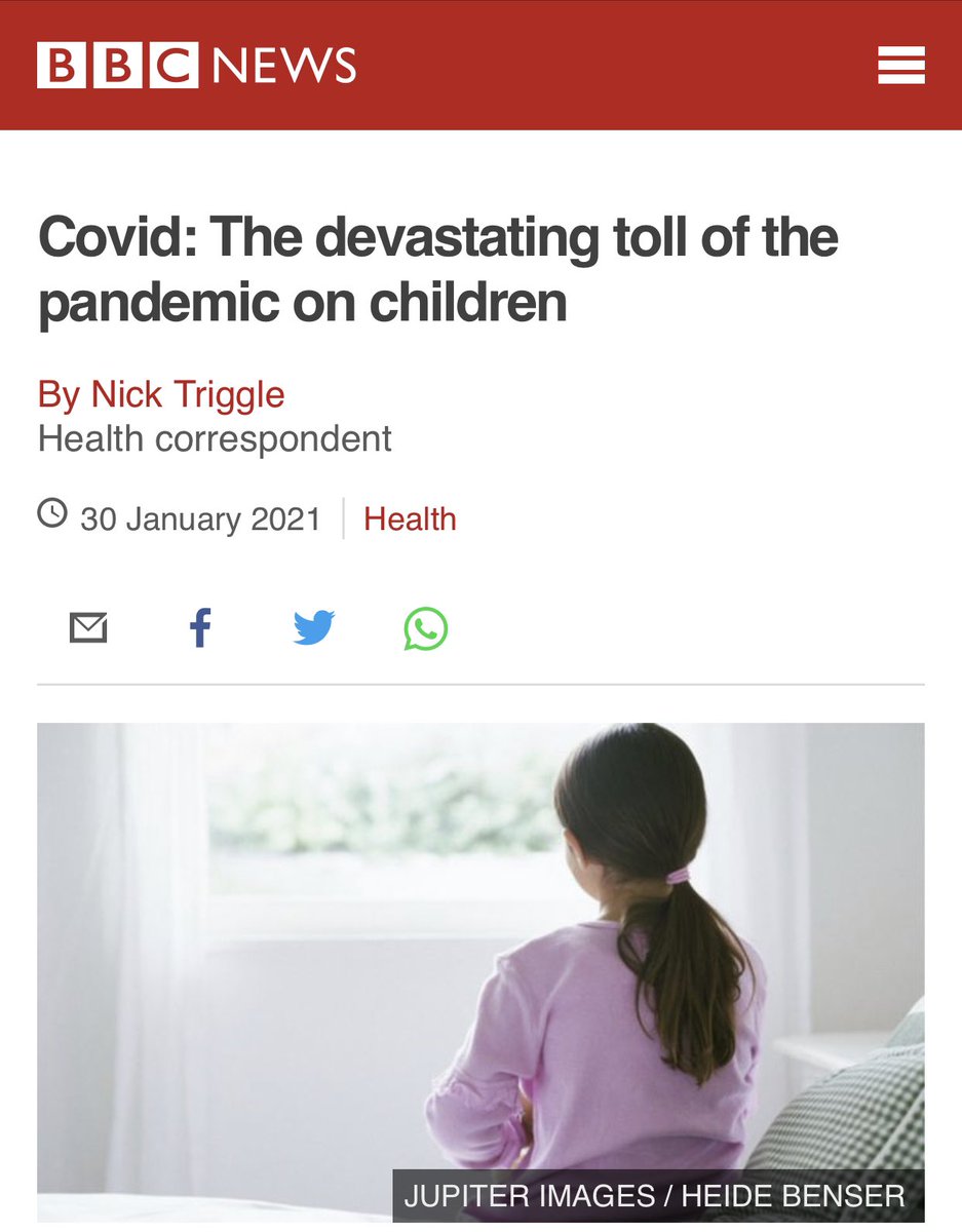 “From increasing rates of mental health problems to concerns about rising levels of abuse & neglect & the potential harm being done to the development of babies, the pandemic is threatening to have a devastating legacy on the nation's young” Guess this is all made up nonsense 
