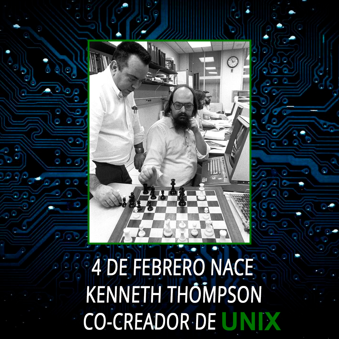 8dot8's tweet photo. El 4 de febrero de 1943 nació #kenneththompson, co-creador de #Unix y en 1983 fue condecorado con el premio #Turing por su contribución al desarrollo de sistemas operativos. https://t.co/suVhDXULOl