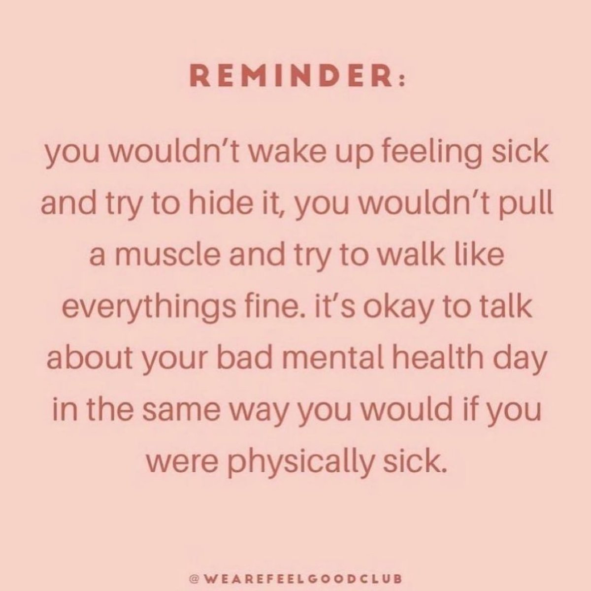 "We all have bad mental health days so there is no shame in letting people know. In fact, telling people when you’re having a bad day may help you avoid unnecessary conflict due to misunderstandings, and help others help you!" 💯🙏🏼
.
.
#mentalhealth #wellness #communication