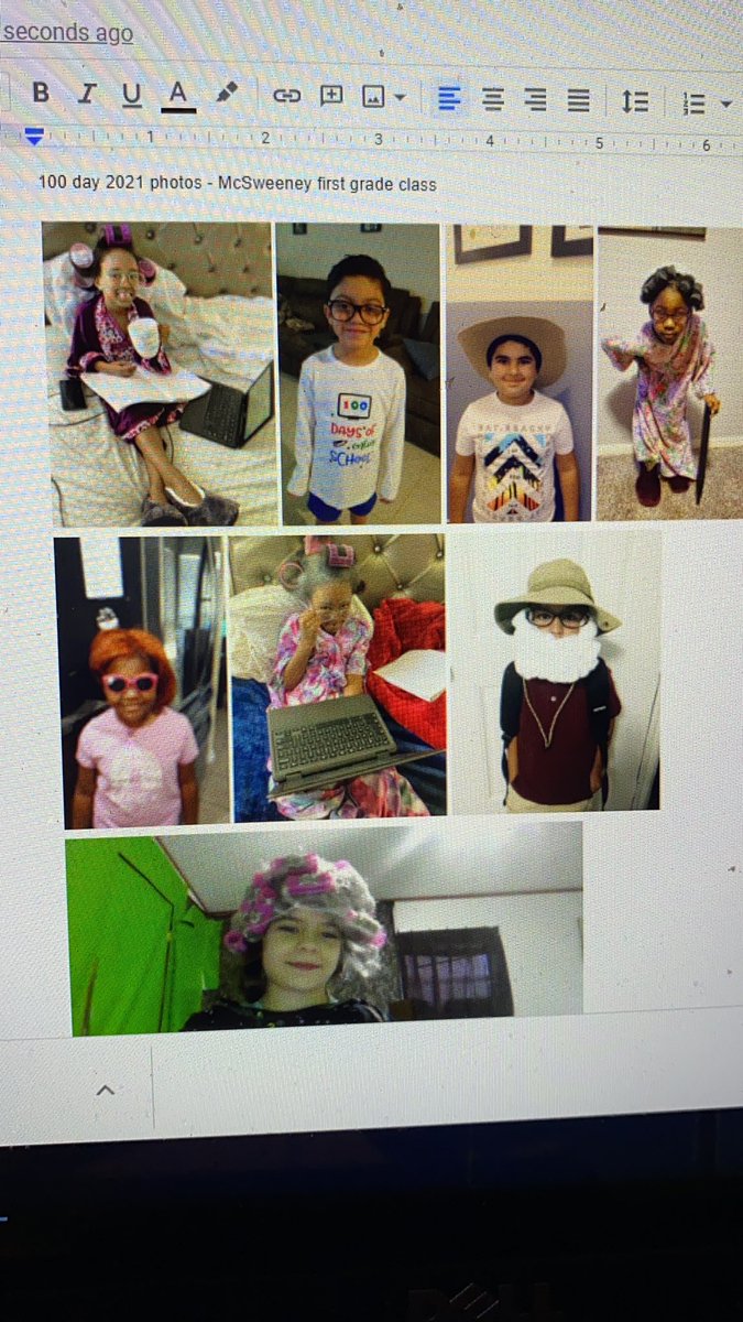 My virtual students joining in the fun on the 100th day of school.  Love them!! #100thDayofSchool