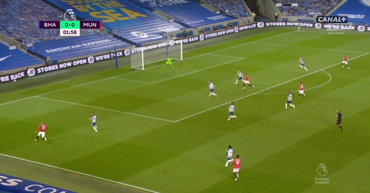 Deep Combination:He's got this nice combination with Rashy in deeper areas which is so impactful. Rashy comes short and brings the RB with him and Luke's fast and strong enough to burst past the RB into the space left. They play a nice one-two and Luke's gone!
