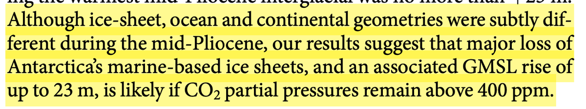 If we keep CO2 at 400 ppm indefinitely, we will eventually get there  https://www.nature.com/articles/s41586-019-1619-z